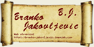 Branko Jakovljević vizit kartica